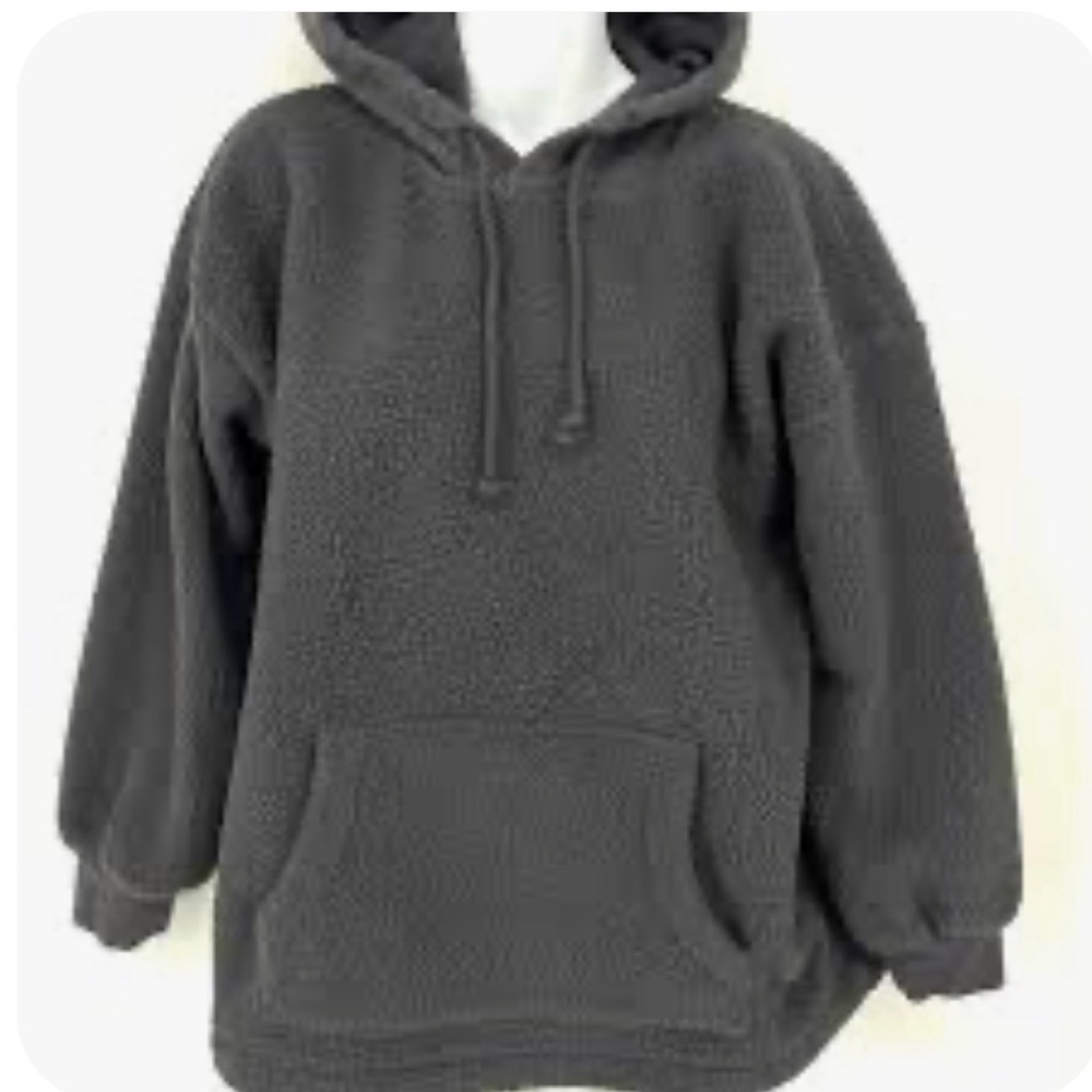 Madewell (Re)sourced Women's Fleece Bubble-Sleeve Oversized Chunky Hoodie Sz XXS